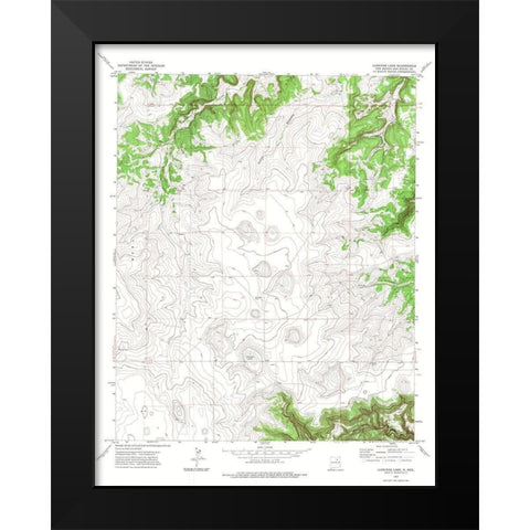Llonidas Lake New Mexico Quad - USGS 1972 Black Modern Wood Framed Art Print by USGS