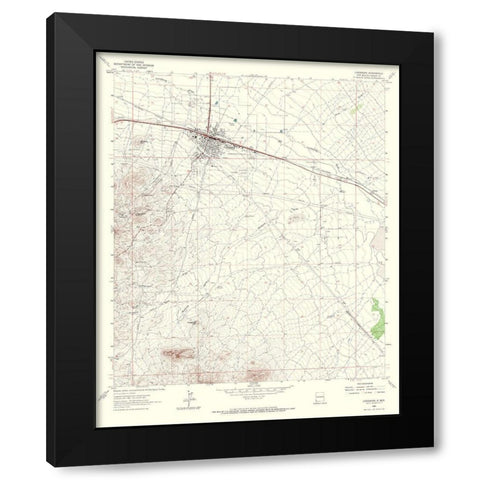 Lordsburg New Mexico Quad - USGS 1963 Black Modern Wood Framed Art Print with Double Matting by USGS