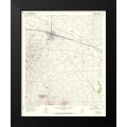 Lordsburg New Mexico Quad - USGS 1963 Black Modern Wood Framed Art Print by USGS