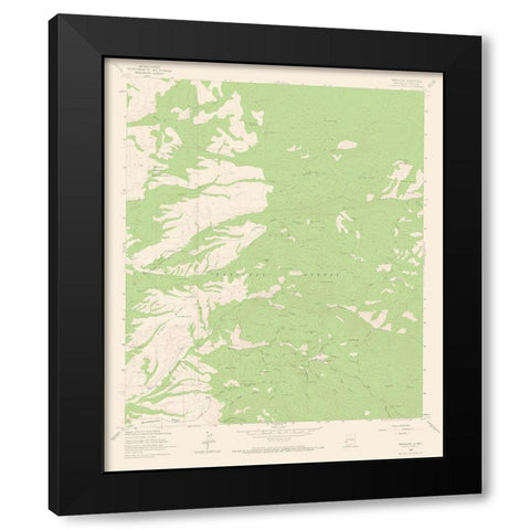 Mogollon New Mexico Quad - USGS 1963 Black Modern Wood Framed Art Print with Double Matting by USGS