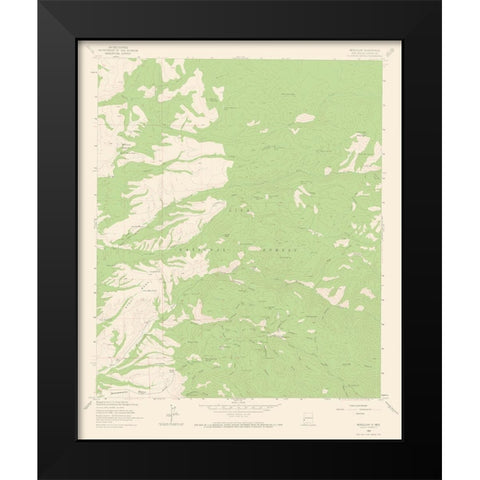 Mogollon New Mexico Quad - USGS 1963 Black Modern Wood Framed Art Print by USGS