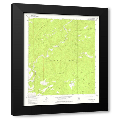 O Block Canyon New Mexico Quad - USGS 1963 Black Modern Wood Framed Art Print with Double Matting by USGS