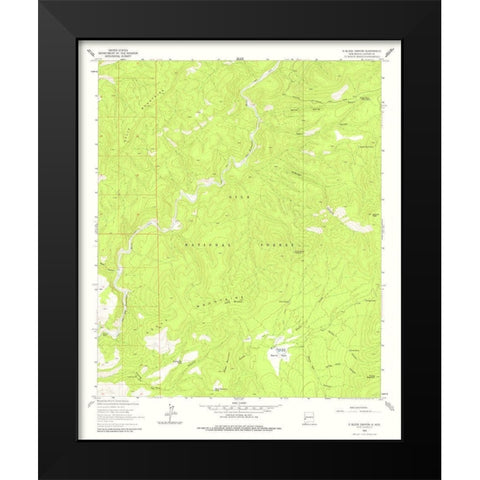 O Block Canyon New Mexico Quad - USGS 1963 Black Modern Wood Framed Art Print by USGS