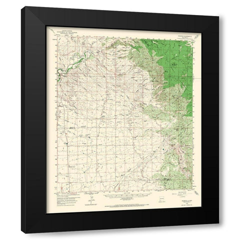 Redrock New Mexico Quad - USGS 1959 Black Modern Wood Framed Art Print by USGS