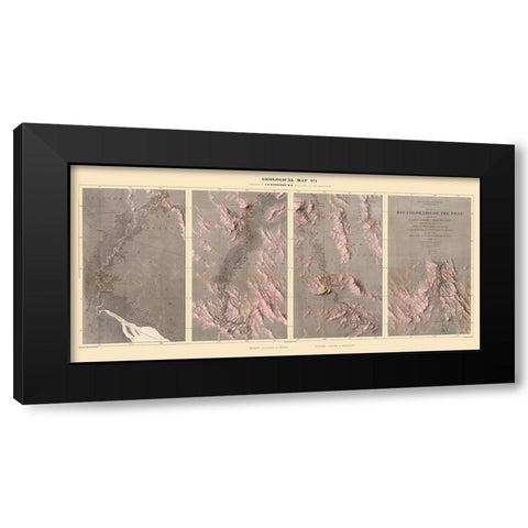 Rio Colorado of the West - Floyd 1858 Black Modern Wood Framed Art Print with Double Matting by Floyd