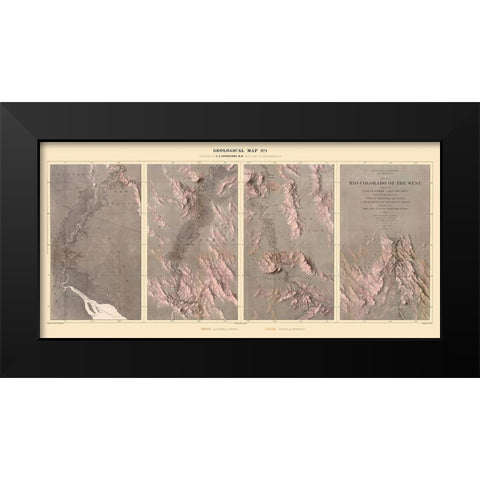Rio Colorado of the West - Floyd 1858 Black Modern Wood Framed Art Print by Floyd