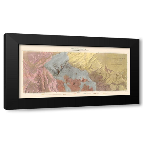 Rio Colorado of the West New - Floyd 1858 Black Modern Wood Framed Art Print by Floyd