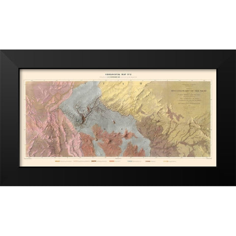 Rio Colorado of the West New - Floyd 1858 Black Modern Wood Framed Art Print by Floyd
