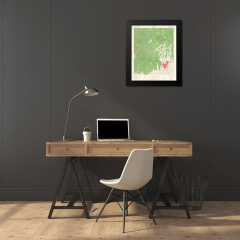 Silver City New Mexico Quad - USGS 1950 Black Modern Wood Framed Art Print by USGS