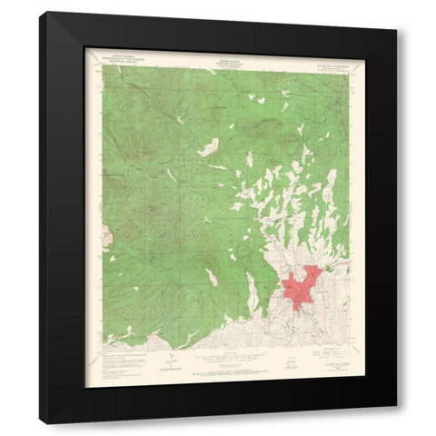Silver City New Mexico Quad - USGS 1950 Black Modern Wood Framed Art Print with Double Matting by USGS