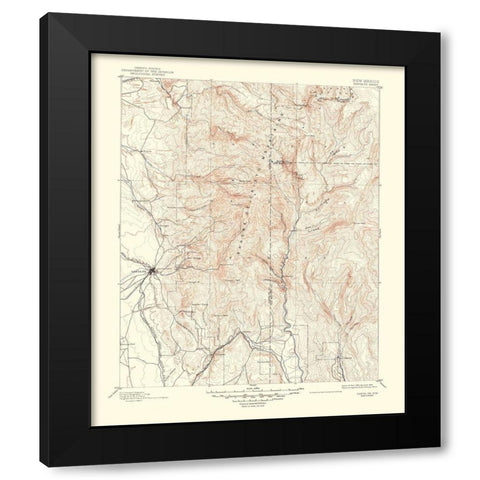 Santa Fe New Mexico Sheet - USGS 1948 Black Modern Wood Framed Art Print with Double Matting by USGS