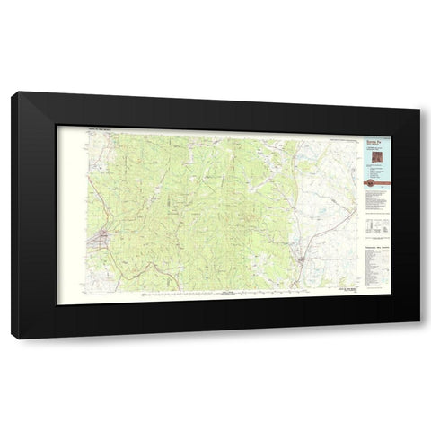 Santa Fe New Mexico Quad - USGS 1983 Black Modern Wood Framed Art Print with Double Matting by USGS