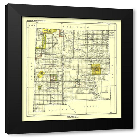 New Mexico - Santa Fe - Hoen 1896 Black Modern Wood Framed Art Print by Hoen