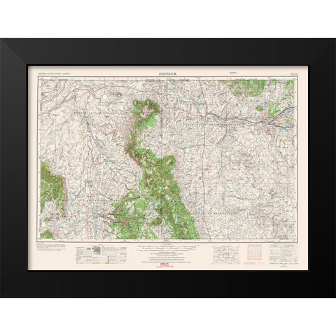 Shiprock New Mexico Quad - USGS 1954 Black Modern Wood Framed Art Print by USGS