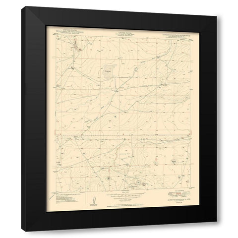 Sardine Mountain New Mexico Quad - USGS 1949 Black Modern Wood Framed Art Print with Double Matting by USGS
