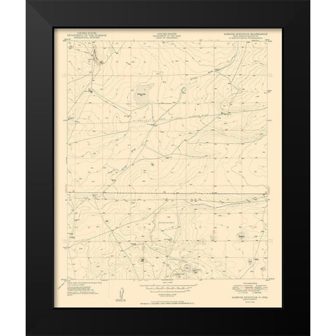 Sardine Mountain New Mexico Quad - USGS 1949 Black Modern Wood Framed Art Print by USGS