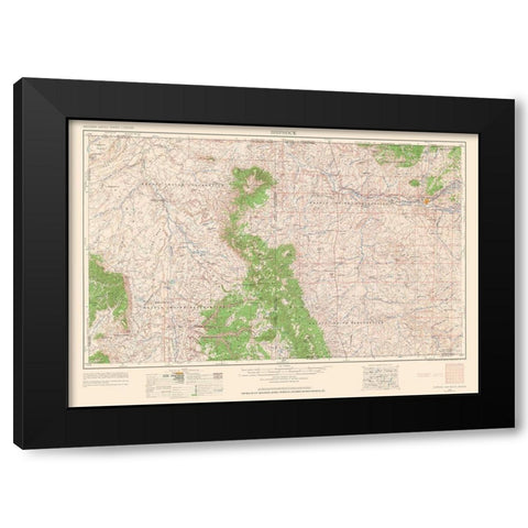 Shiprock New Mexico Quad - USGS 1963 Black Modern Wood Framed Art Print with Double Matting by USGS