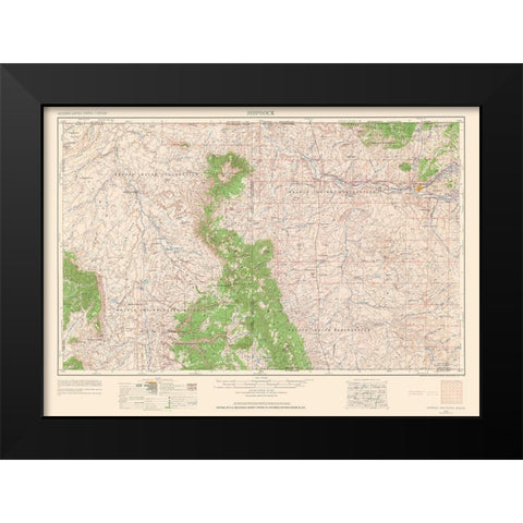 Shiprock New Mexico Quad - USGS 1963 Black Modern Wood Framed Art Print by USGS