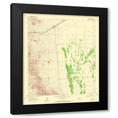 Steins New Mexico Quad - USGS 1965 Black Modern Wood Framed Art Print with Double Matting by USGS