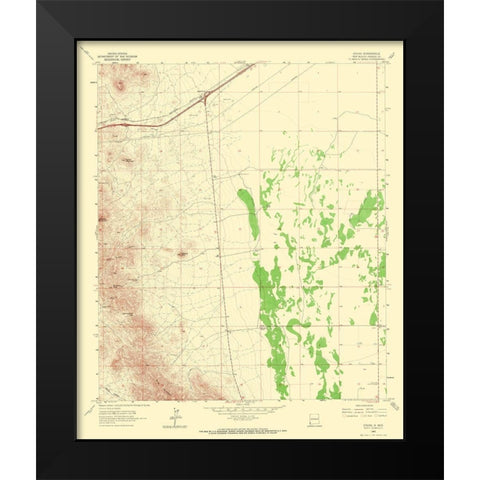 Steins New Mexico Quad - USGS 1965 Black Modern Wood Framed Art Print by USGS