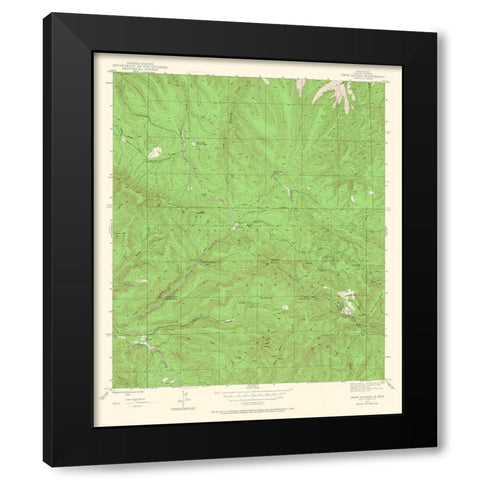 Twin Sisters New Mexico Quad - USGS 1947 Black Modern Wood Framed Art Print with Double Matting by USGS