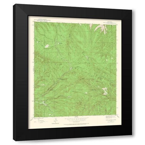 Twin Sisters New Mexico Quad - USGS 1947 Black Modern Wood Framed Art Print by USGS