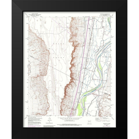 Veguita New Mexico Quad - USGS 1952 Black Modern Wood Framed Art Print by USGS