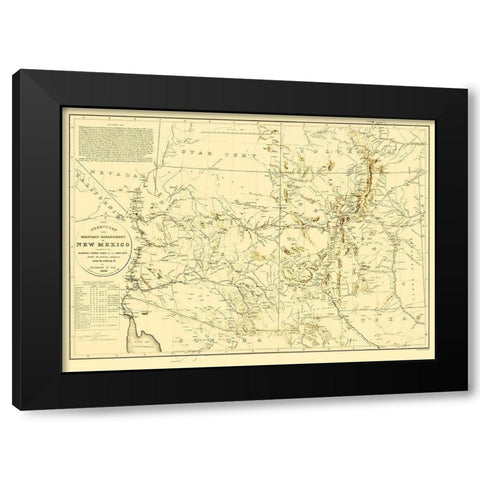New Mexico Territory New Mexico Arizona Black Modern Wood Framed Art Print with Double Matting by Dougal