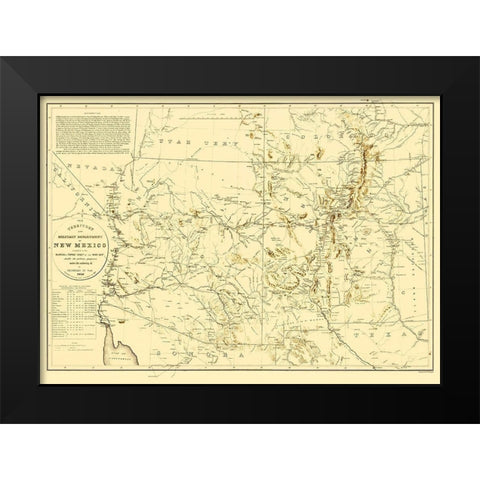 New Mexico Territory New Mexico Arizona Black Modern Wood Framed Art Print by Dougal