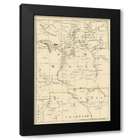 New Mexico - Holdredge 1866 Black Modern Wood Framed Art Print with Double Matting by Holdredge