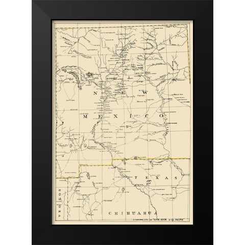 New Mexico - Holdredge 1866 Black Modern Wood Framed Art Print by Holdredge