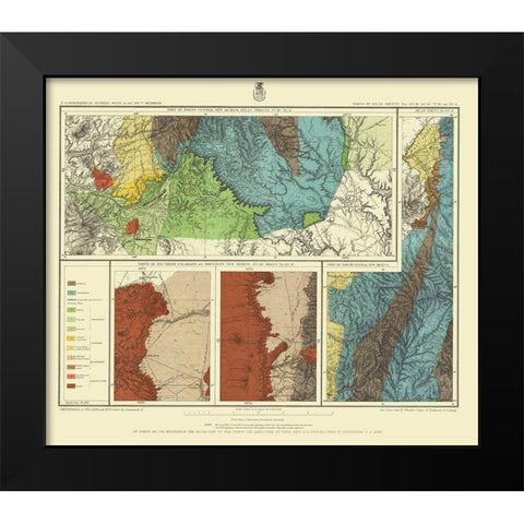 New Mexico Colorado Sheet - US Army 1886 Black Modern Wood Framed Art Print by US Army