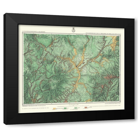 New Mexico Land Classification Sheet - US Army Black Modern Wood Framed Art Print with Double Matting by US Army