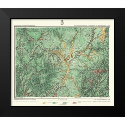 New Mexico Land Classification Sheet - US Army Black Modern Wood Framed Art Print by US Army
