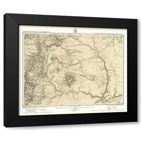 New Mexico North New Mexico Sheet - US Army 1877 Black Modern Wood Framed Art Print by US Army