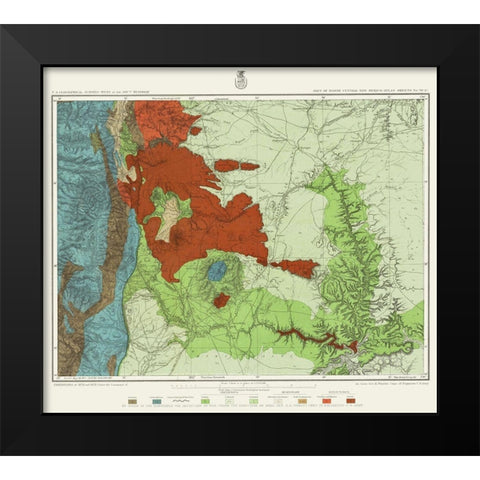 New Mexico North New Mexico Sheet - US Army 1881 Black Modern Wood Framed Art Print by US Army