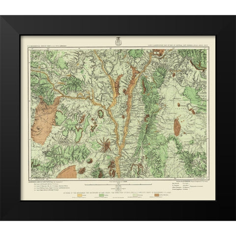 Central New Mexico Land Classification Sheet Black Modern Wood Framed Art Print by US Army