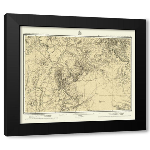 New Mexico Central New Mexico Sheet - US Army 1877 Black Modern Wood Framed Art Print by US Army
