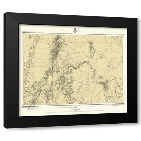 New Mexico Central New Mexico Sheet - US Army 1877 Black Modern Wood Framed Art Print with Double Matting by US Army