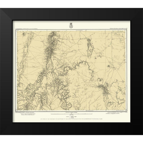New Mexico Central New Mexico Sheet - US Army 1877 Black Modern Wood Framed Art Print by US Army