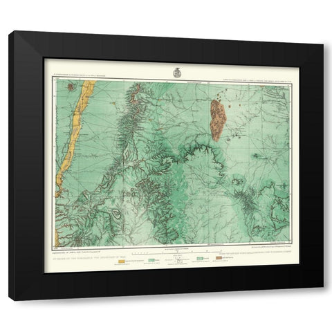 Central New Mexico Land Classification Sheet Black Modern Wood Framed Art Print with Double Matting by US Army