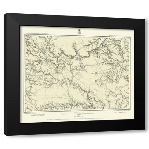 New Mexico Central New Mexico Sheet - US Army 1877 Black Modern Wood Framed Art Print with Double Matting by US Army