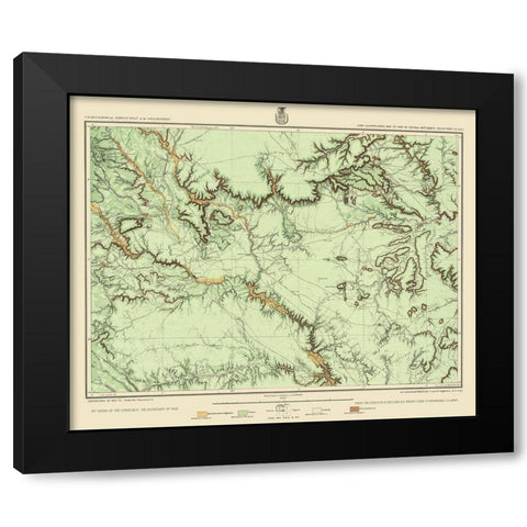 Central New Mexico Land Classification Sheet Black Modern Wood Framed Art Print with Double Matting by US Army