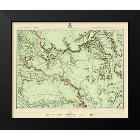 Central New Mexico Land Classification Sheet Black Modern Wood Framed Art Print by US Army