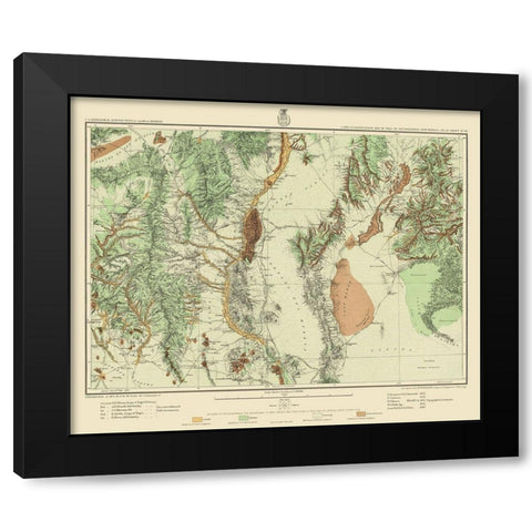 Southwest New Mexico Land Classification Sheet Black Modern Wood Framed Art Print with Double Matting by USGS