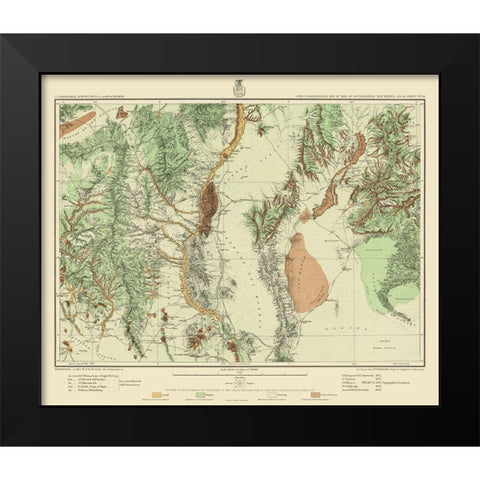 Southwest New Mexico Land Classification Sheet Black Modern Wood Framed Art Print by USGS