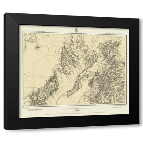 New Mexico 2 of 2 Sheet - US Army 1877 Black Modern Wood Framed Art Print with Double Matting by US Army