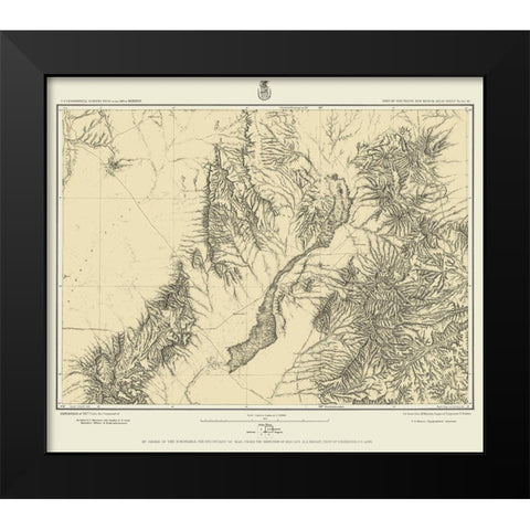 New Mexico 2 of 2 Sheet - US Army 1877 Black Modern Wood Framed Art Print by US Army