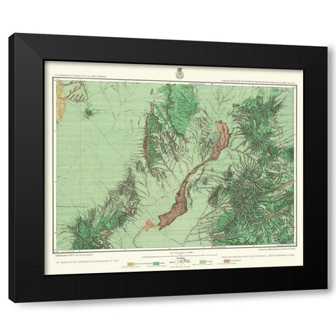 South New Mexico Land Classification Sheet Black Modern Wood Framed Art Print with Double Matting by US Army