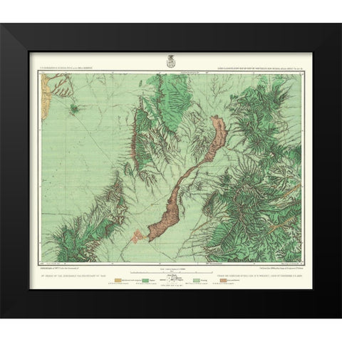 South New Mexico Land Classification Sheet Black Modern Wood Framed Art Print by US Army
